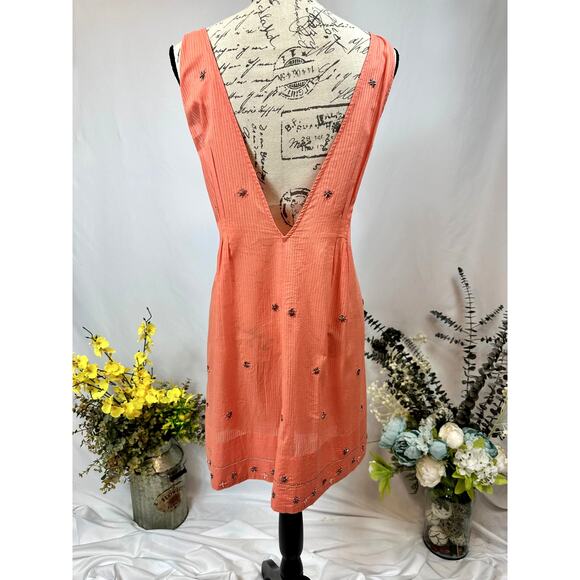 Free People Crushin On You Cotton Beaded Striped Dress - Picture 12 of 16